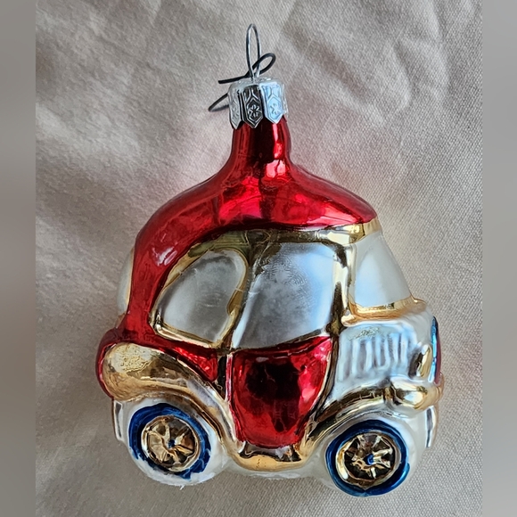 Vintage Poland Mercury Glass Car Christmas Ornament - Picture 1 of 12
